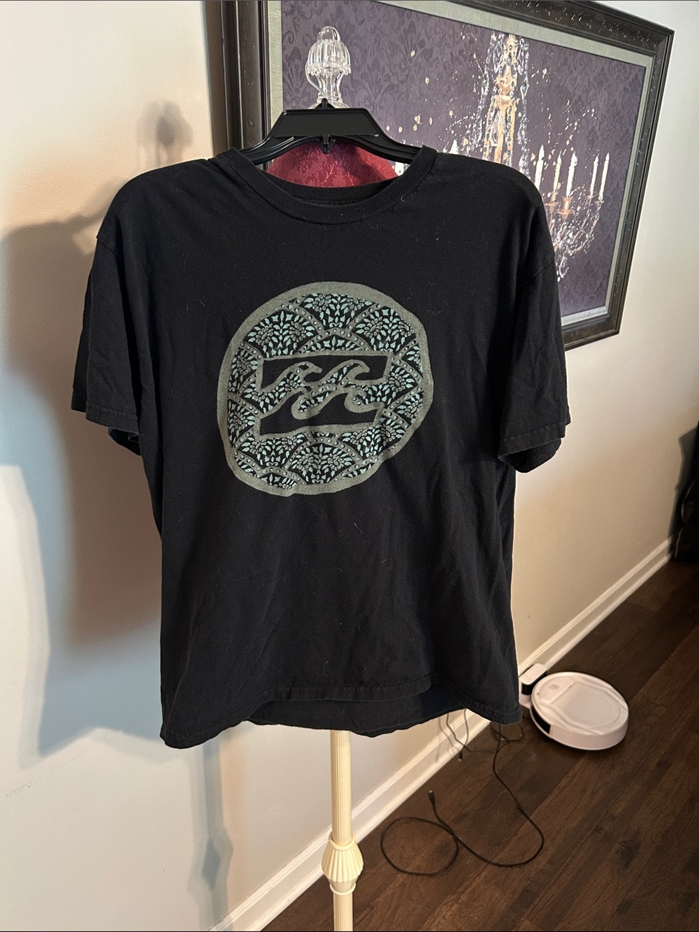 Billabong Men’s Black Tee with Sage Green Logo